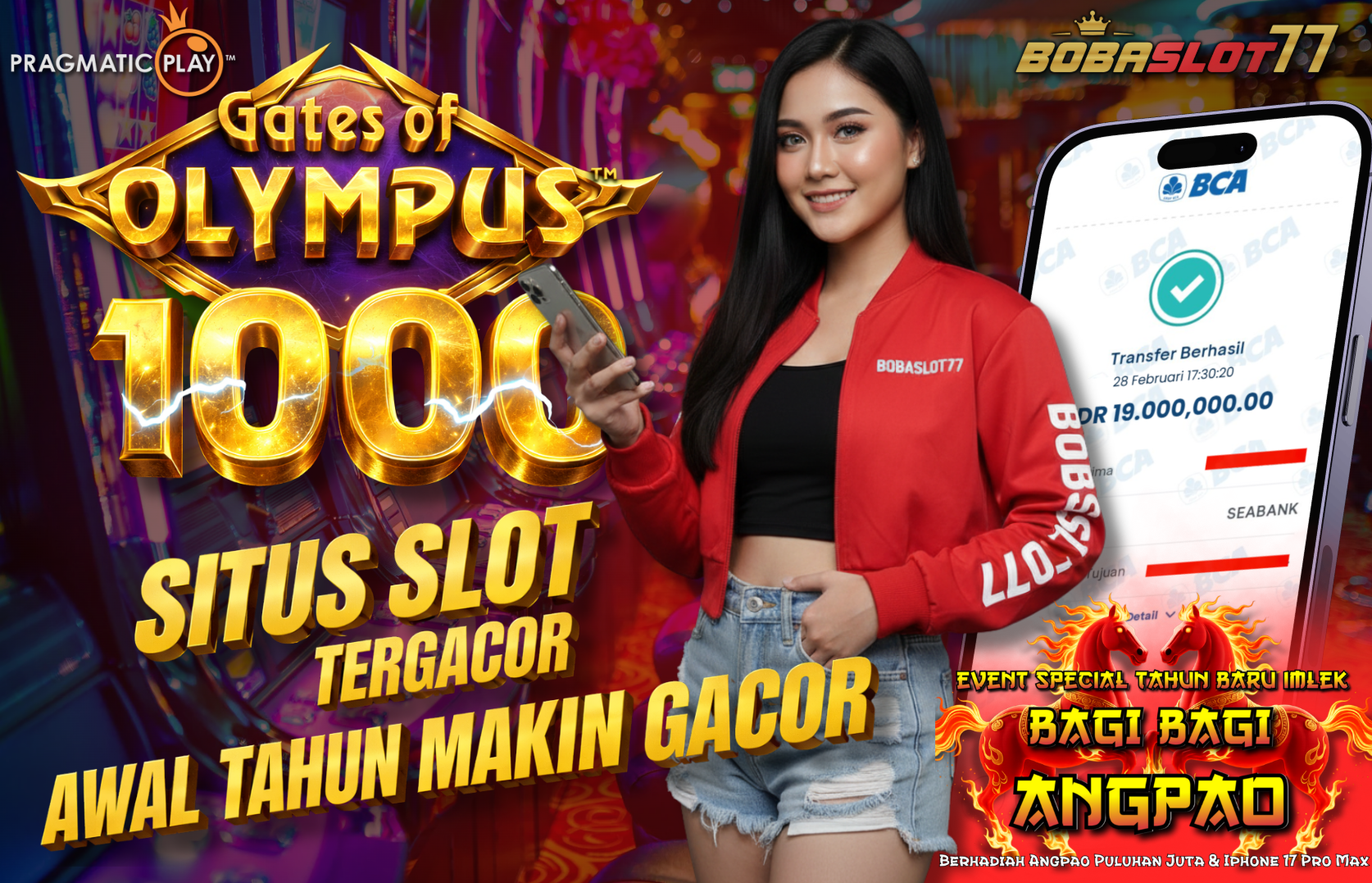 Selamat kepada user id : de***a Wede Rp 19.000.000 di Game GATES OF OLYMPUS 1000 PRAGMATIC PLAY Cair Gk Sampe 1 Menit! Menang Mudah di Bobaslot77